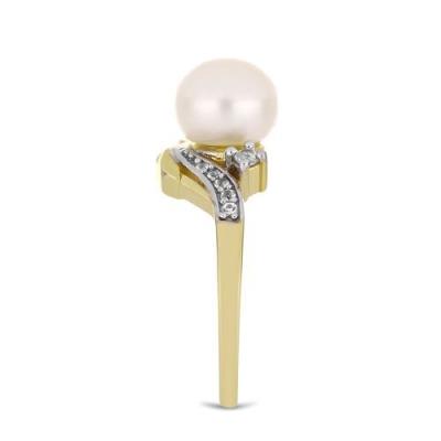 BUY 925 SILVER WITH WHITE FRESHWATER PEARL GEMSTONE RING IN GOLD PLATED